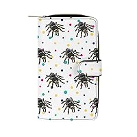 Golden Knee Tarantula Funny RFID Blocking Wallet Slim Clutch Organizer Purse with Credit Card Slots for Men and Women