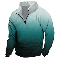 Mens Sweatshirts No Hood,Men's Turtleneck with Zipper Sweatshirts Soild Color Long Sleeve Casual Pullover Shirt