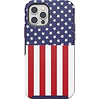 OtterBox iPhone 12 and 12 Pro Symmetry Series Case - AMERICAN FLAG, ultra-sleek, wireless charging compatible, raised edges protect camera & screen