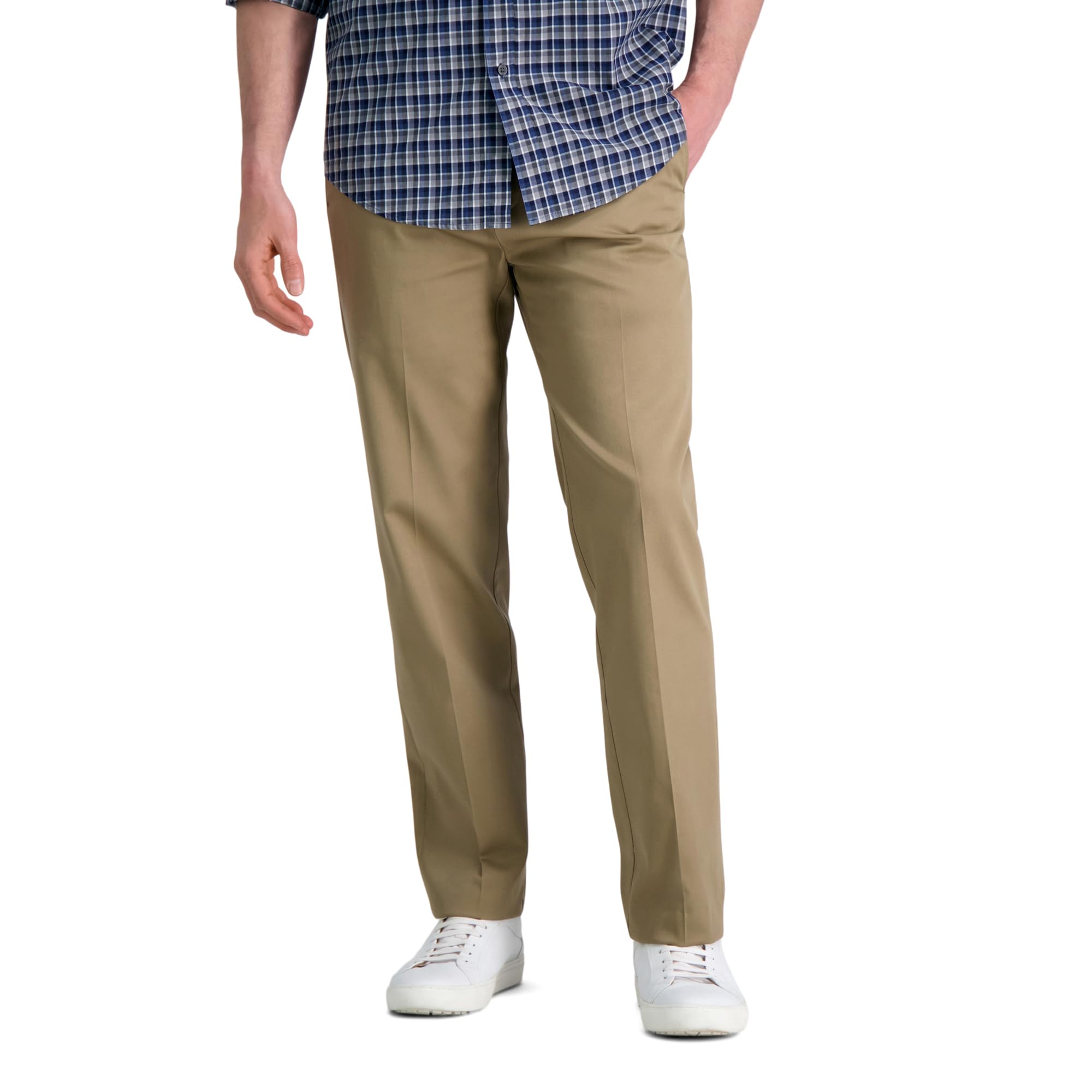 Haggar Men's Cool 18 Pro Slim Fit Flat Front Casual Pants - Tan 32x32 :  Target