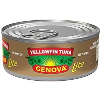 Genova Premium Yellowfin Tuna in Water with Sea Salt, Wild Caught, Solid Light, 5 oz. Can (Pack of 12)