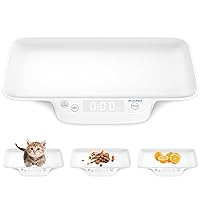 MomMed Digital Pet Scale, Portable Pet Dog Cat Scale with Hold and Tare Function, Precision Digital Scale, New Born Puppy and Kitten Scale with Tray for Puppy/Hamster/Little Bird/Rabbit, 1oz - 33lb