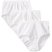 Fruit of the Loom womens Fruit Loom Women's Comfort Covered Cotton Panties - White briefs underwear, Cotton White, Pack of 3 , 5 US
