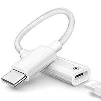 USB-C to Lightning Adapter PD Fast Charging for iPhone 15 Pro Max, Type C Connector Data Transfer Male to Female Lightning Charger Converter Cable