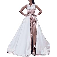 Ball Gowns for Masquerade Ball Sequins Dress Prom Dress Plus Size One Shoulder Sleeveless