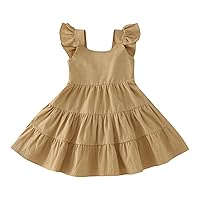 Girls Size 4 Clothes Solid Princess Dress Dance Party Dresses Clothes for Baby Girl