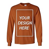 Long Sleeve Adult T-Shirt Add Your Own Text Design Custom Personalized