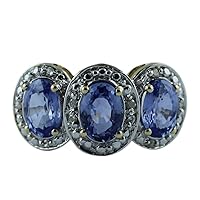 Carillon Tanzanite Oval Shape 7x5MM Natural Earth Mined Gemstone 10K Yellow Gold Ring Unique Jewelry for Women & Men