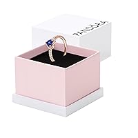 PANDORA Sparkling Elevated Heart Ring - Rose Gold Ring for Women - Layering or Stackable Ring - Mother's Day Gift - 14k PANDORA Rose with Cubic Zirconia - With Gift Box