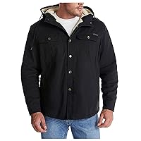 Men'S Heavyweight Fleece Hoodie Sherpa Jacket Full Zip Warm Fuzzy Windproof Winter Coats Hooded Outwear
