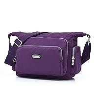 Oichy Anti Thief Crossbody Bags for Women Waterproof Shoulder Bag Casual Nylon Purse Handbag Multi Pocket Messenger Bag