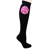 Flower Embellishment Pink Rose Compression Socks
