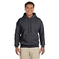 Gildan Men's Rib Knit Pouch Pocket Hooded Sweatshirt, Charcoal, XXXXX-Large