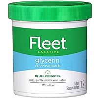 Fleet Laxative Glycerin Suppositories for Adult Constipation, 12 Count (Pack of 1 )