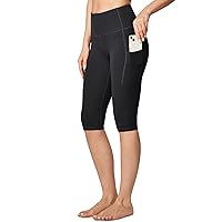 Ewedoos Knee Length Leggings with Pockets Capri Pants for Women High Waist Yoga Pants for Casual Summer Yoga Workout