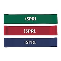 SPRI Mini Loop Bands Kit, Set of 3 - Light, Medium, Heavy Resistance Bands for Lower Body Workouts, Toning Muscles, and Exercise