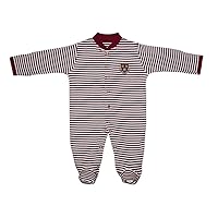 Harvard University Shield & Crest Striped Footed Baby Romper