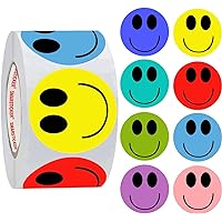 SMARSTICKER Color Yellow Smile Face Happy Stickers 2