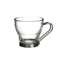 Verdi Espresso Cup With Stainless Steel Handle, Set of 4, Gift Boxed, 3.5 ounces