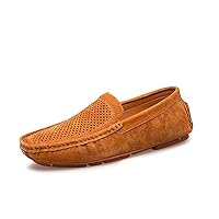 Mens Casual Slip-on Suede Breathable Stitching Driving Hiking Penny Shoes