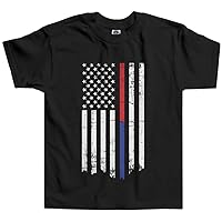 Threadrock Little Boys' Thin Red Blue Line American Flag Toddler T-Shirt