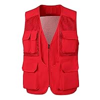 Men's Hunting Fishing Vest Summer Outdoor Mesh Work Journalist's Vest Jacket Casual Lightweight Travel Photo Vests