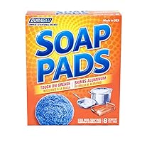 8 Steel Wool Soap Pads Scrubber Sponge Rust Remover Dish Washing Kitchen Cleaner