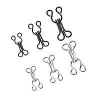 90 Pairs Sewing Hooks and Eyes Closure for Bra Clothing Trousers Skirt Jackets Fasteners Sewing DIY Craft,3 Sizes (Black and Silver)