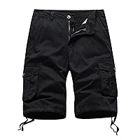 Mens Shorts Cargo Camo Pockets, Men's Tactical Cargo Shorts Elastic Waist Multi-Pocket Outdoor Lightweight Athletic Shorts