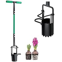 5-in-1 Lawn and Garden Tool, Updated Bulb Planter Long Handle for Digging, Weeding, Soil Sampler, Transplanting, Sod Plugger