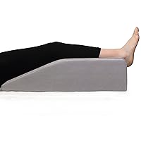 Leg Elevation Pillow with Memory Foam Top - Elevated Leg Rest Pillow for Circulation, Swelling, Kneef - Wedge Pillow for Legs, Sleeping, Reading, Relaxing - Removable Washable Cover (6 Inch)