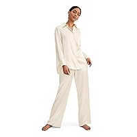 LilySilk Silk Pajama Set for Women 22 Momme Silk Comfy Ladies Sleepwear Loungewear Button Down Lightweight 2PC PJ Set