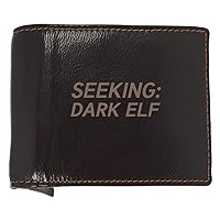 Seeking: Dark Elf - Soft Cowhide Genuine Engraved Bifold Leather Wallet