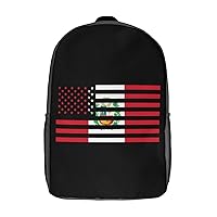 Peru American Flag 17 Inches Unisex Laptop Backpack Lightweight Shoulder Bag Travel Daypack
