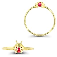 DECADENCE 14K Yellow Gold Ladybug Fashion Ring