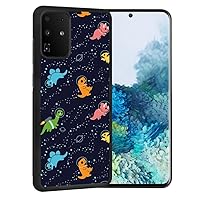 Designed Samsung Galaxy S20 Case with Space Dinosaur Pattern,Soft Black TPU Rubber and PC Anti-Slip Full Body Protective Phone Case Suitable for Samsung Galaxy S20