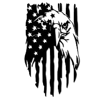 Patriotic American Flag Eagle Decal - Sticker Bomb Vinyl Decal for Car Truck, Computer, Anywhere! Premium 6 Year Outdoor Vinyl (Black, 1)