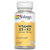Vitamin D3 K2, K2 D3 Vitamin Supplement for Calcium Absorption, Bone Strength, Cardiovascular & Immune Function Support, Made Without Soy, 60-Day Guarantee, 60 Servings, 60 VegCaps