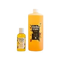 Jojoba Oil - 100% Pure Jojoba Oil, Unrefined Cold Pressed for Skin & Scalp - Moisturizing Body Oil for Dry Skin, Natural Hair Oil for Women, Kids & Babies Organic 32 oz + Regular 4.22 oz