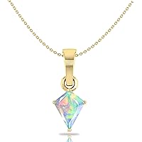 Opal stone Pendant Necklace, Fire Opal Oval Pendant Jewelry, Opal Pendant necklace for women, Sterling Silver Necklace, October Birthstone