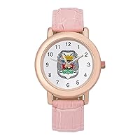 Coat Arms of French Guiana Casual Watches for Women Classic Leather Strap Quartz Wrist Watch Ladies Gift