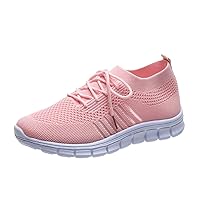 Women Breathable Sneakers Lightweight Casual Running Shoes Lace-up Anti Sweat Mesh Platform Athletic Shoes