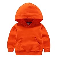 Kids Pullover Children Long Sleeve Hoodie Solid Color Blouse Toddler Round Neck School Wear Boys Girls Sport Top