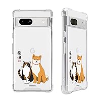 abbiFRIENDS Google Pixel 7a Case, Shibata-san Hybrid Case [Shockproof TPU Polycarbonate UV Print Dustproof with Strap Hole Wireless Charging Qi] Clear Back Cover ABF26636P7A Shibamiya Combination