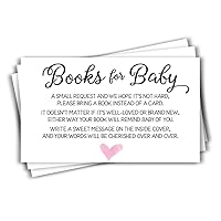All Ewired Up 50 Pink Watercolor Heart Baby Shower Book Insert Request Cards (50-Cards)