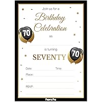 70th Birthday Invitations for Men or Women with Envelopes (30 Count) - 70 Seventy Year Old Anniversary Party Celebration Invites Cards