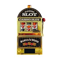 Mini Slot Machine Toy, Mini Lucky Slot Machine Coin Bank with Flashing Lights and Sounds, Creative Educational Nostalgia Toys for Kids Adults