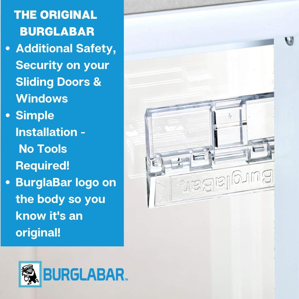 Burglabar 2 Pack - Great for Sliding Patio Door Lock, (Use 2 for doors) for Basement Windows,Child Safety