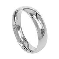 Men Titanium Ring Dome Polished Anniversary Wedding Ring Silver 6mm Size 3.5-16.5