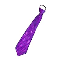 Mens Womens Sequins Skinny Tie Adjustable Closure Pre-Tied Necktie Fashion Cosplay Party Costume